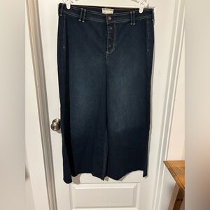Free People Dark Indigo Wide Leg Jeans